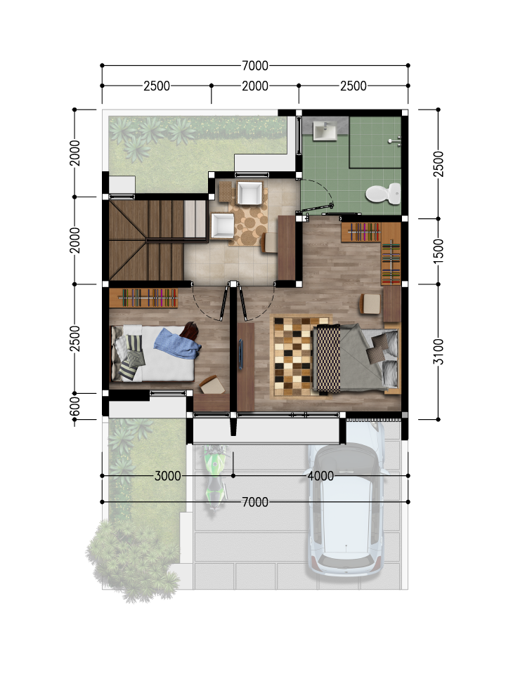 Tipe 7 Lantai 2 Cluster Mississippi Solo Urbana City